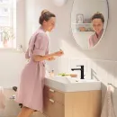 Смеситель для раковины Hansgrohe Rebris S 72520670 CoolStart, без донного клапана, черный матовый