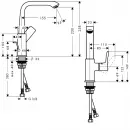 Смеситель для раковины 230 с донным клапаном Hansgrohe Metris 31087000