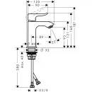 Смеситель для раковины без донного клапана Hansgrohe Metris 31186000