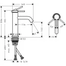 Смеситель для раковины без донного клапана Hansgrohe Tecturis S 73311000
