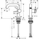 Смеситель для раковины Hansgrohe Tecturis S 73320000 CoolStart, с донным клапаном, хром