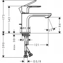 Смеситель для раковины Hansgrohe Rebris E 72553000 CoolStart, с донным клапаном, хром
