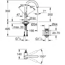 Смеситель для раковины с донным клапаном Grohe Atrio New 32042GL3