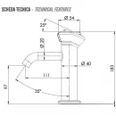 Смеситель для раковины без донного клапана Remer Element ET12BG