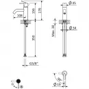 Смеситель для раковины без донного клапана Cezares Leaf LEAF-LSM2-L-01-W0