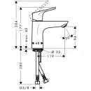 Смеситель для раковины 100, без донного клапана Hansgrohe Focus E2 31517000