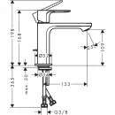 Смеситель для раковины без донного клапана CoolStart Hansgrohe Rebris E 72560000