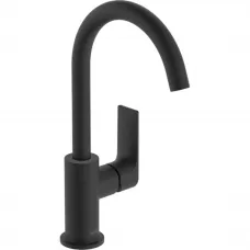 Смеситель для раковины Hansgrohe Rebris E 72576670 с донным клапаном, черный матовый
