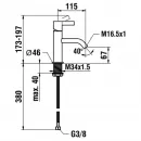 Смеситель для раковины Laufen Kartell by Laufen 3.1133.1.090.100.1 без донного клапана, нержавеющая сталь