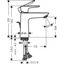 Смеситель для раковины Hansgrohe Talis E 71713670 CoolStart, с донным клапаном, черный матовый