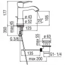 Смеситель для раковины с донным клапаном Nobili Sofi SIB98118/2CR