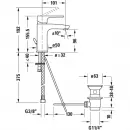 Смеситель для раковины с донным клапаном Duravit B.1 B11010001010