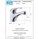 Смеситель для раковины без донного клапана Remer Serie 35 F11