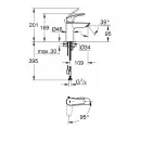 Смеситель для раковины с цепочкой CoolStart Grohe Eurosmart 23372003