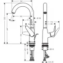 Смеситель для раковины с донным клапаном Hansgrohe Novus 71126000