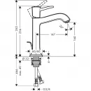 Смеситель для раковины 160 с донным клапаном Hansgrohe Metropol Classic 31302090