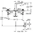 Смеситель для раковины Grohe Allure Brilliant 20672DC0 с донным клапаном, суперсталь