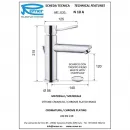 Смеситель для раковины Remer Minimal N10A с донным клапаном, хром