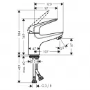 Смеситель для раковины без донного клапана Hansgrohe Novus 71021000