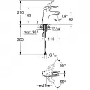 Смеситель для раковины с цепочкой Grohe Eurostyle New 33557003