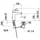 Смеситель для раковины Laufen Laurin HF500703100000 с донным клапаном, хром