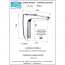 Смеситель для раковины Remer Atmos A10L с донным клапаном, хром