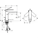 Смеситель для раковины Hansgrohe Tecturis E 73010670 с донным клапаном, черный матовый