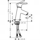 Смеситель для раковины 80, LowFlow, без донного клапана Hansgrohe Talis S 72018000