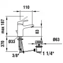 Смеситель для раковины Laufen Citypro HF500901100000 с донным клапаном, хром