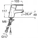 Смеситель для раковины без донного клапана Roca Victoria 5A3125C00