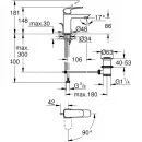 Смеситель для раковины Grohe Cubeo 1017302430 CoolStart, с донным клапаном, черный матовый