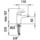 Смеситель для раковины Laufen Citypro HF500902100000 без донного клапана, хром