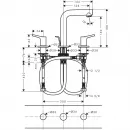 Смеситель для раковины, на 3 отверстия, с донным клапаном Hansgrohe Talis S 72130000