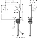 Смеситель для раковины Hansgrohe Tecturis E 73040670 CoolStart, с донным клапаном, черный матовый