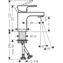 Смеситель для раковины без донного клапана Hansgrohe Vernis Shape 71567000