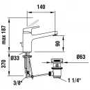 Смеситель для раковины Laufen Citypro HF500903100000 с донным клапаном, хром