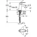 Смеситель для раковины с цепочкой Grohe Eurodisc Cosmopolitan 3317820E