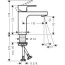 Смеситель для раковины без донного клапана Hansgrohe Vernis Shape 71569000