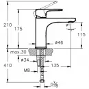 Смеситель для раковины без донного клапана VitrA Root Round A42706EXP