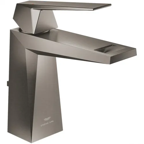Смеситель для раковины Grohe Allure Brilliant 24341AL0 с донным клапаном, темный графит матовый