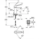 Смеситель для раковины с донным клапаном Grohe Eurosmart 23983003