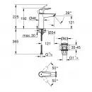 Смеситель для раковины Grohe Start 235752432 с донным клапаном, черный матовый