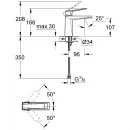 Смеситель для раковины Grohe Allure Brilliant 24342AL0 без донного клапана, темный графит матовый