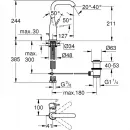 Смеситель для раковины с донным клапаном Grohe Essence 32628GL1
