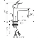 Смеситель для раковины с донным клапаном Hansgrohe Logis 71251000