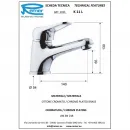 Смеситель для раковины без донного клапана Remer Kiss K11L