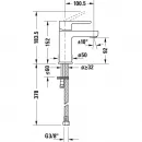 Смеситель для раковины без донного клапана Duravit B.2 B21010002010