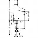 Смеситель для раковины 100 без донного клапана Hansgrohe Talis Select S 72043000
