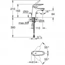 Смеситель для раковины с цепочкой Grohe Eurostyle New 23714003