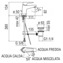 Смеситель для раковины с донным клапаном Nobili Nobi NB84118/1CR